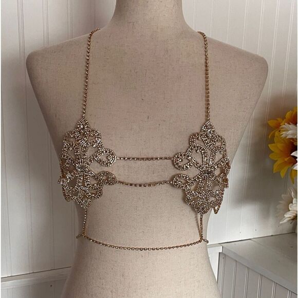 Crystal Rhinestone Sexy Body Chain. NWOT - Picture 1 of 4